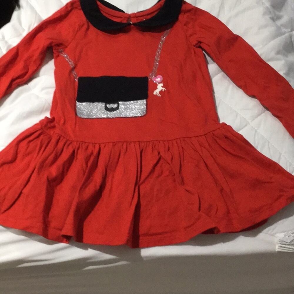 Children’s place 18-24m Red dress w/purse graphic
